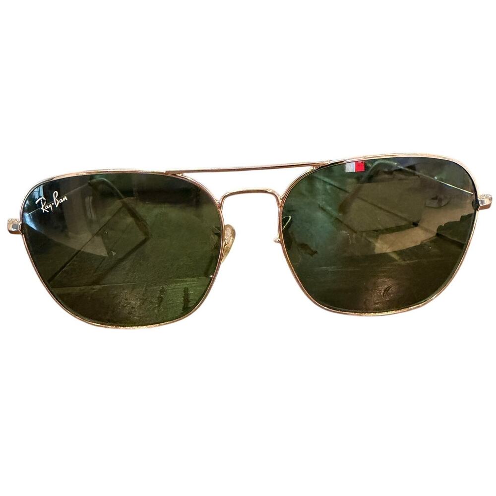 Ray-Ban Aviator Sunglasses Green Lenses Gold Frame Classic RB Pilot w/ Case